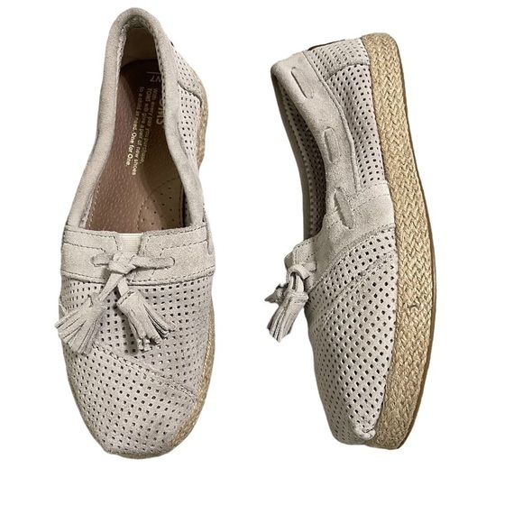 TOMS High Rope Classic Whisper Suede Perforated Flats - Picture 1 of 8
